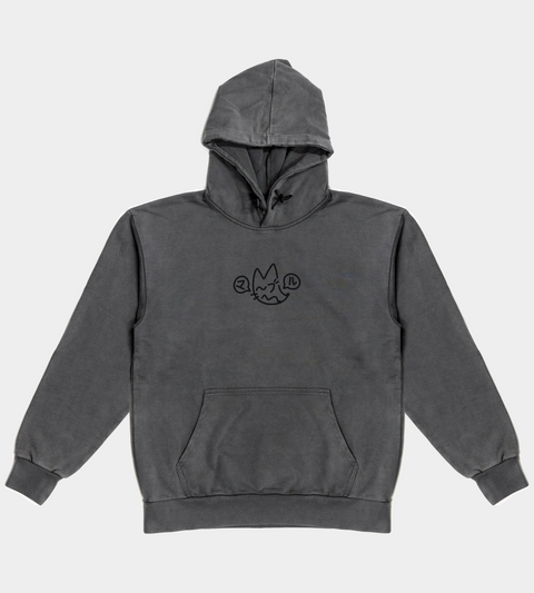 Tokyo - Embroidered Stonewash Hooded Sweatshirt