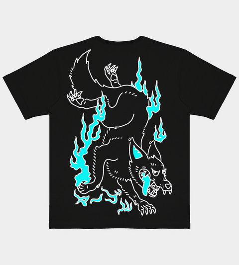 Yokai Blue Flame - Black Tee