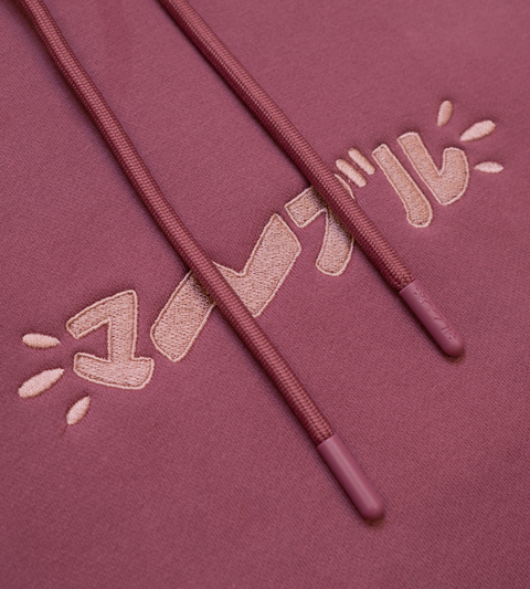 マーブル - Wine Embroidered Hooded Sweatshirt