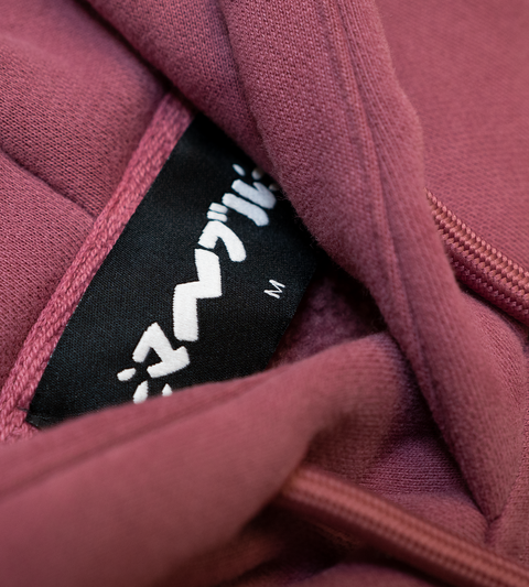 マーブル - Wine Embroidered Hooded Sweatshirt