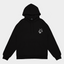 マーブル Wolf - Black Hooded Sweatshirt (White Text)