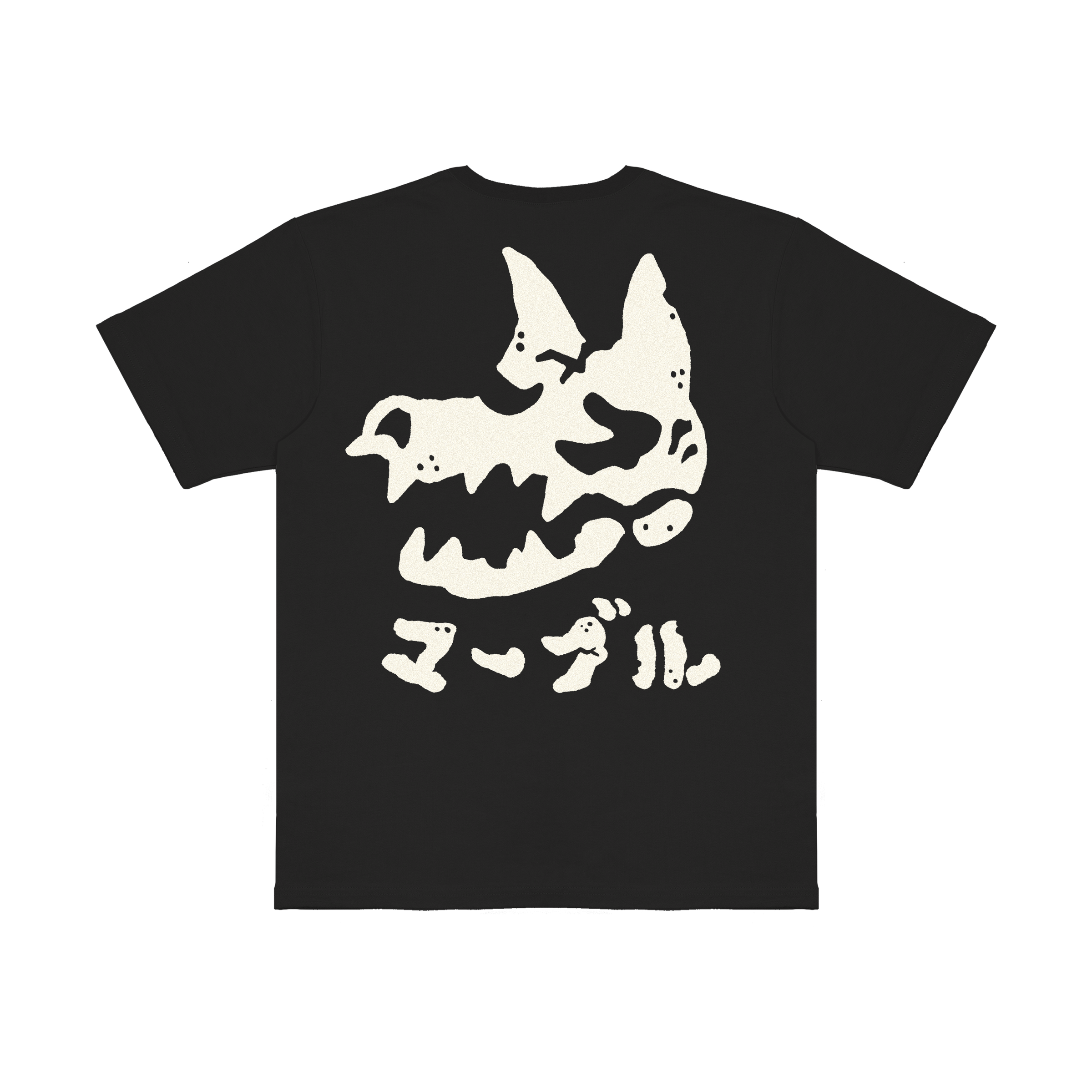 INU SKULL FADED BLACK T-SHIRT