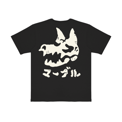 INU SKULL FADED BLACK T-SHIRT