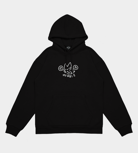 TOK¥O -  Embroidered Black Hooded Sweatshirt