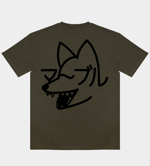 マーブル Wolf - Olive shirt