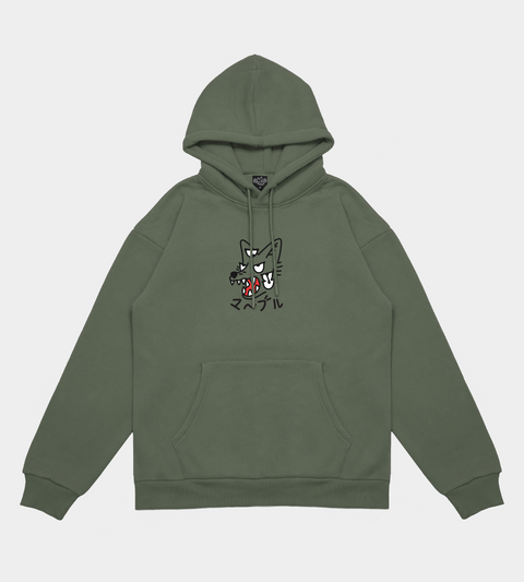 EYES - Green Embroidered Hooded Sweatshirt