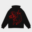 Red OKAMI - Black Hooded Sweatshirt