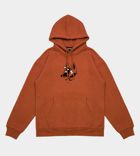 SPLIT - Rust Orange Hooded Sweatshirt